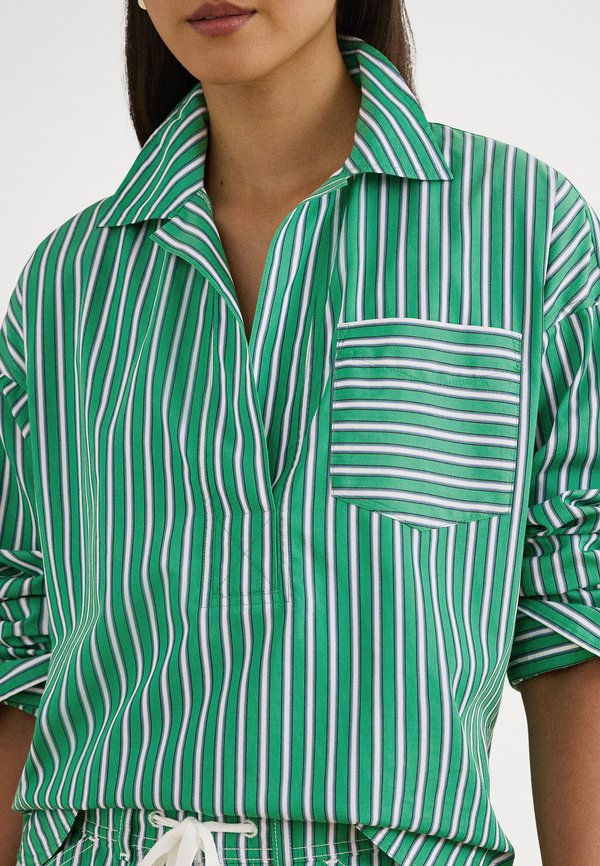 Lauren Ralph Lauren STRIPED COTTON BROADCLOTH CROPPED SHIRT