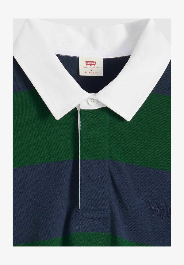 Levi's® HUDSON BOXY RUGBY RONAN STRIPE NAVY BLAZ - Polo shirt - ronan stripe navy bl