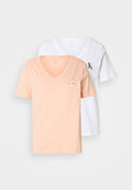 Calvin Klein Jeans MONOLOGO TEE - Basic T-shirt - peach / white