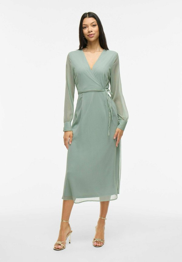 VILA VIFALIA V-NECK L/S MIDI DRESS - NOOS/DC