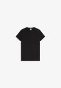 Bershka SHORT SLEEVE ROLL-UP - Basic T-shirt - black