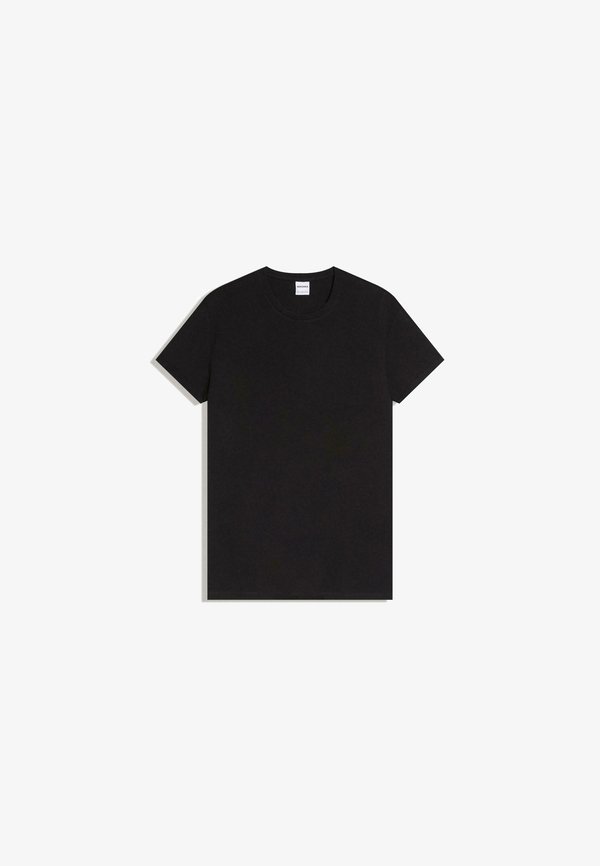 Bershka SHORT SLEEVE ROLL-UP - Basic T-shirt - black