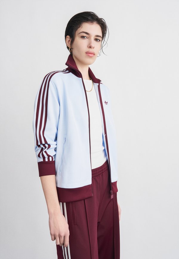 adidas Originals CLASSIC TT - Zip-up sweatshirt - crystal sky/maroon