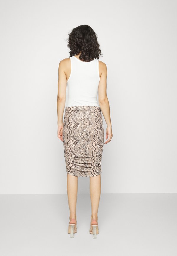 NA-KD ROUCHED DETAIL SKIRT SWIRL