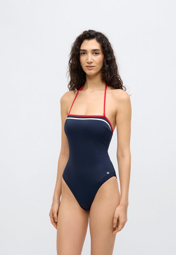 Tommy Hilfiger CLASSIC HALTERNECK BANDEAU HIGH-CUT SWIMSUIT
