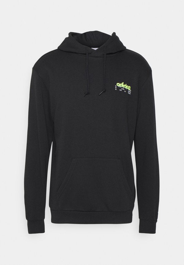 adidas Originals BEHIND HOODIE UNISEX - Hoodie - black/solar yellow
