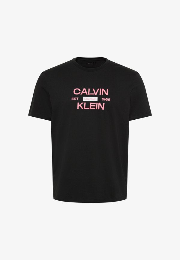 Calvin Klein Jeans STACK GRAP - Print T-shirt - black