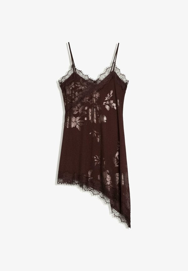 Bershka Day dress - mottled dark brown