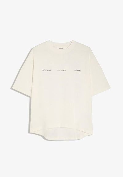 Bershka OVERSIZE PRINT - T-SHIRT - Print T-shirt - beige