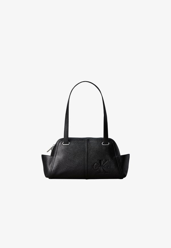 Calvin Klein POCKETS MONOLOGO - Handbag - black