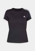 adidas Sportswear ESSENTIALS STRIPES - Print T-shirt - black/white