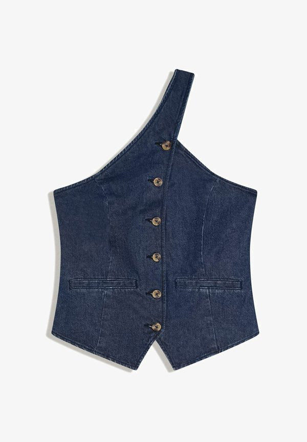 Bershka ASYMMETRIC - Blouse - royal blue