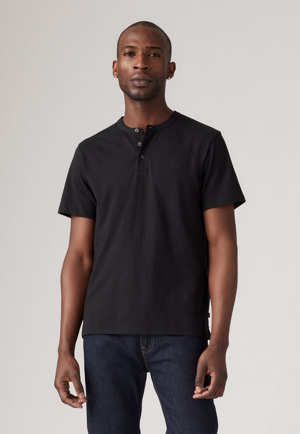 Levi's® HENLEY - Basic T-shirt - mineral black