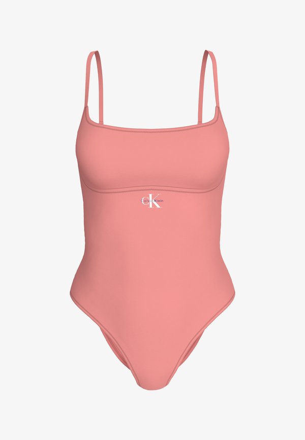 Calvin Klein Swimwear GRAPHIC MONOGRAM - Swimsuit - washed scarlet