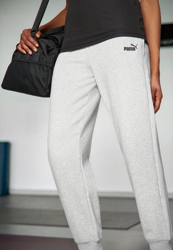 Puma SMALL LOGO COMFORT HIGH-WAIST SWEATPANTS  - Tracksuit bottoms - light gray heather