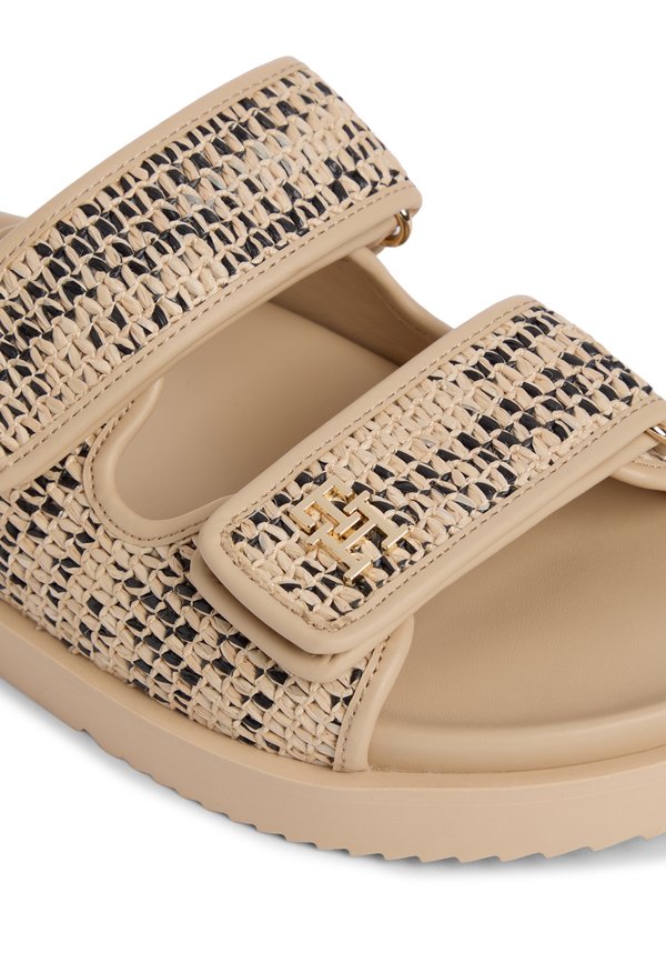 Tommy Hilfiger RAFFIA TH MONOGRAM DOUBLE STRAP SANDALS