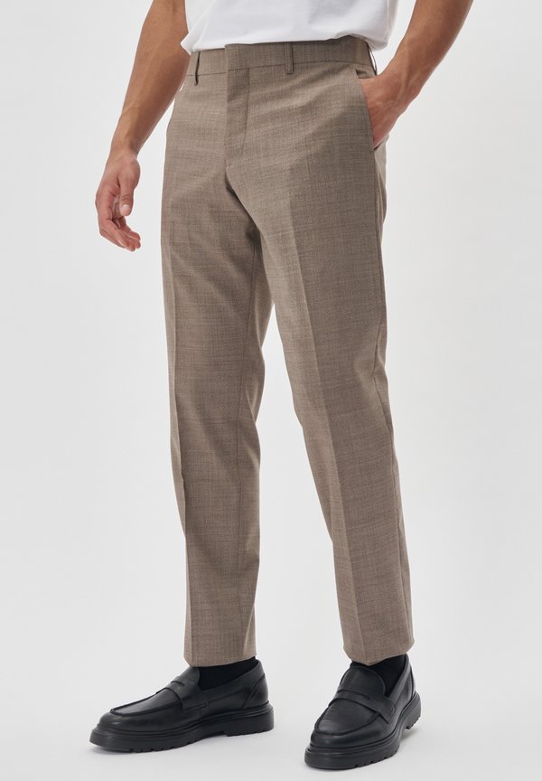 Matinique MALAS - WOOL BLEND SUIT PANTS - BELT STRAPS - STRAIGHT LEG