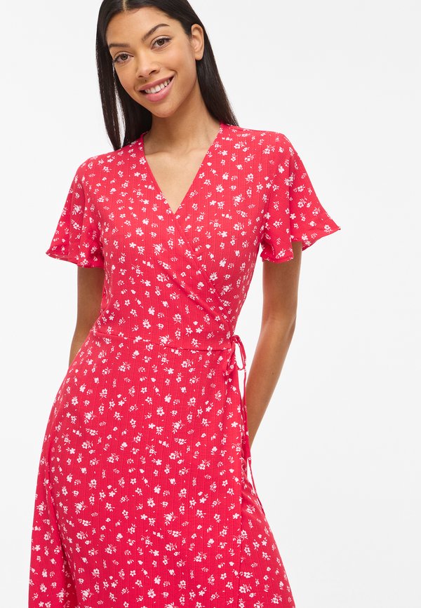 VILA VILOVIE S/S WRAP MIDI DRESS - NOOS