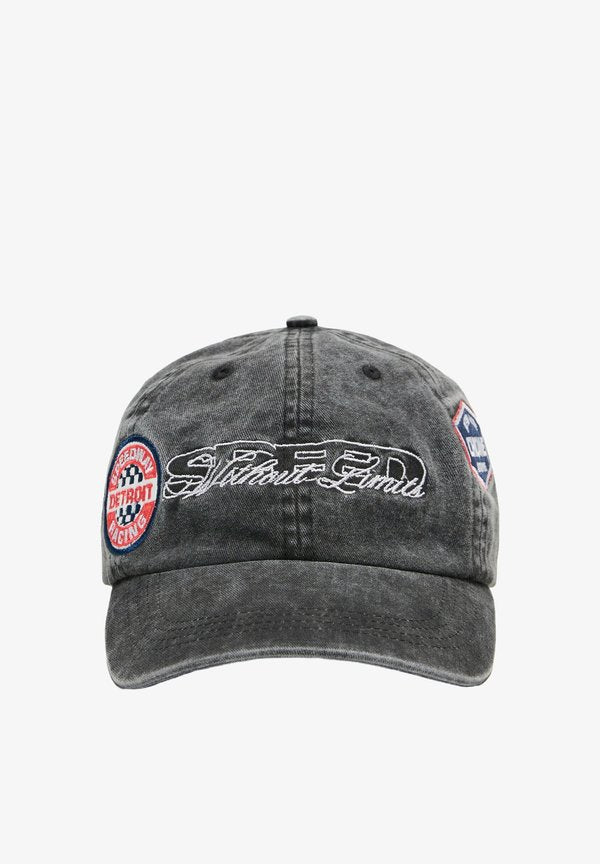 Bershka RACING WITH PATCHES - CAP - Cap - dark grey
