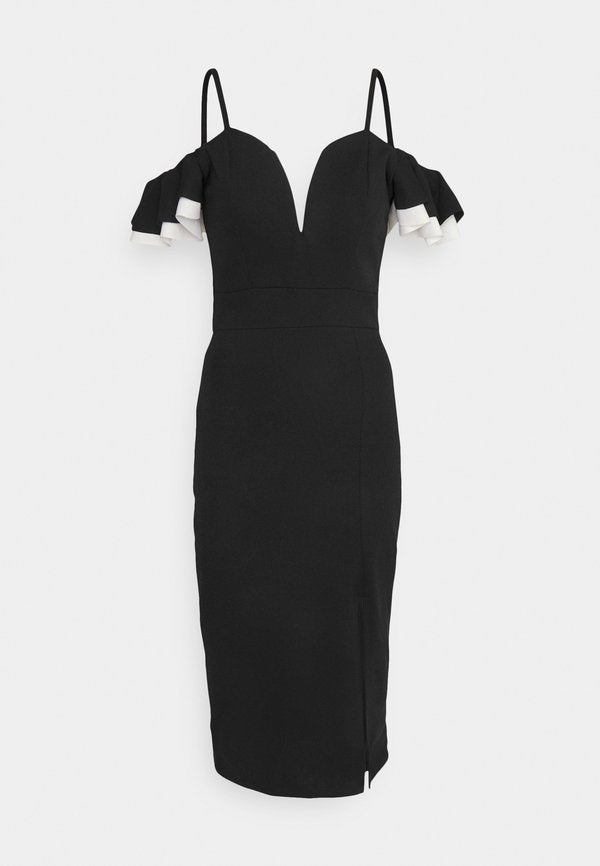 WAL G TALL SIMAH FRILL MIDI DRESS