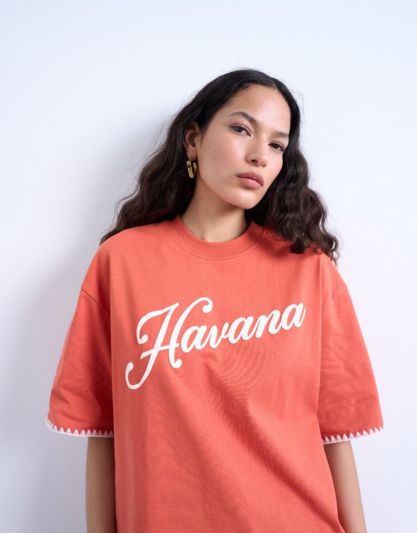 Topshop TSMIA SS OVERSIZED WRIP SITCH TEE JRS