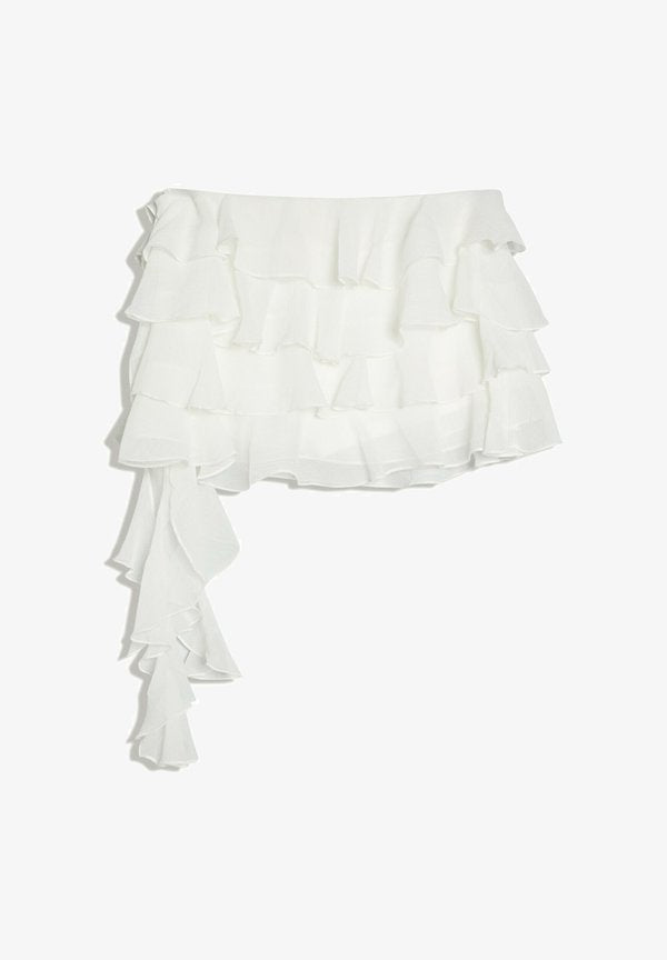 Bershka MNI SKIRT - A-line skirt - white