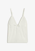 Bershka RUFFLE STRAP TOP - Top - white