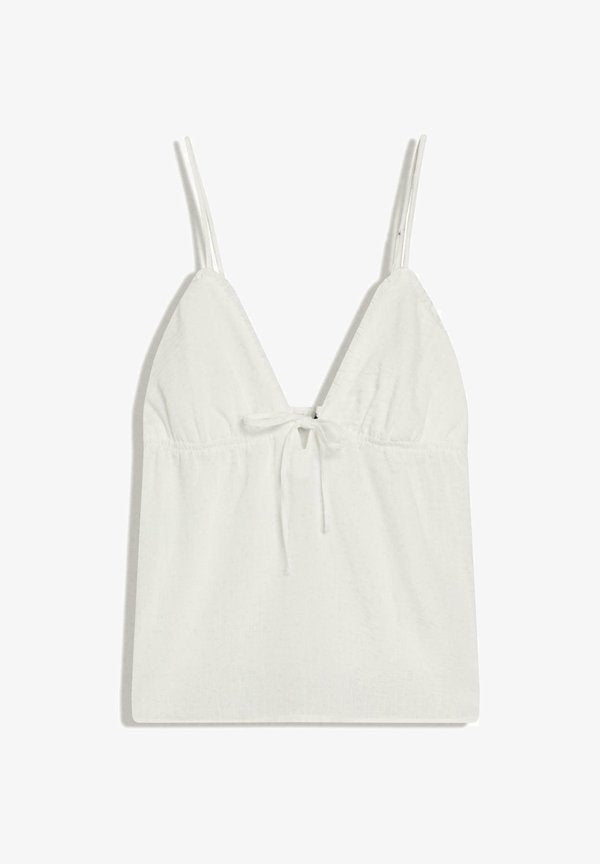 Bershka RUFFLE STRAP TOP - Top - white