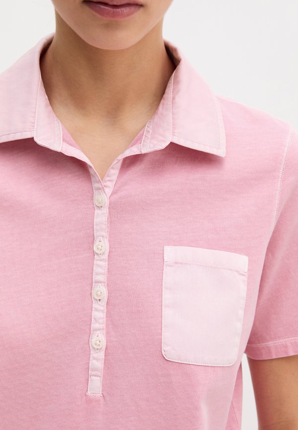 Marc O'Polo MARC O'POLO KURZARM POLOSHIRT SLIM MIT MATERIAL-MIX-DETAILS