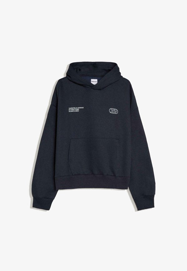 Bershka WITH EMBROIDERY  - Hoodie - dark blue
