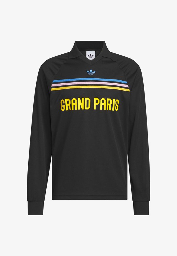 adidas Originals PARIS BASKETBALL  CHEST STRIPE LONG SLEEVE TEE - Polo shirt - black
