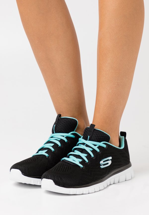 Skechers GRACEFUL - Trainers - black/turquoise
