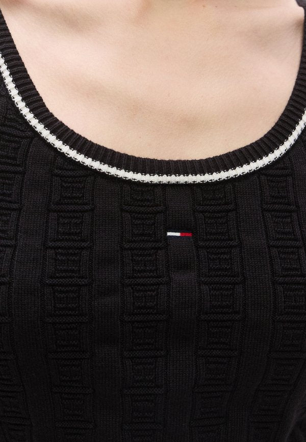 Tommy Jeans FLAG CABLE KNIT CROPPED TANK TOP
