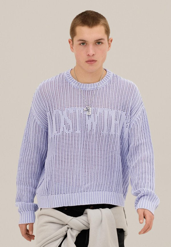Bershka GRAPHIC ROUND NECK JUMPER - Jumper - purple