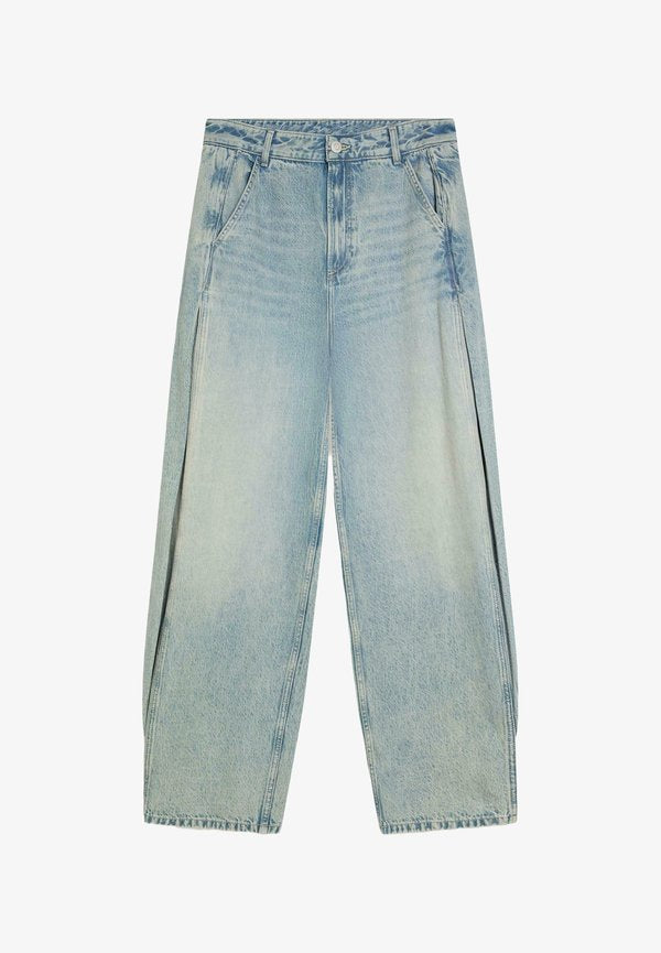 Bershka BARREL JEANS - Relaxed fit jeans - light blue