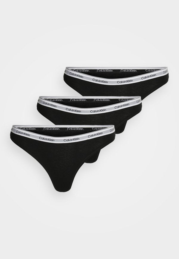 Calvin Klein Underwear THONG LOGO ICON 3 PACK  - Thong - schwarz