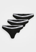 Calvin Klein Underwear THONG LOGO ICON 3 PACK  - Thong - schwarz