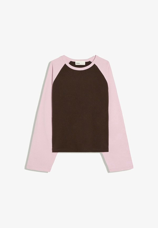 Bershka TSHIRT - Long sleeved top - dark brown