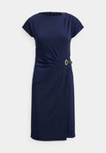 Lauren Ralph Lauren BUCKLE TRIM STRETCH JERSEY DRESS