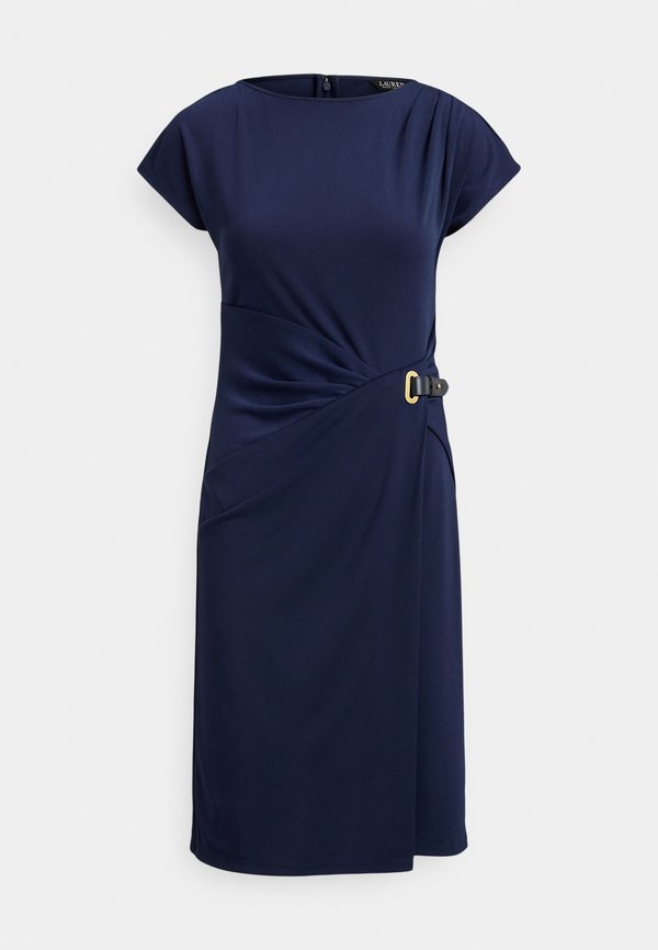 Lauren Ralph Lauren BUCKLE TRIM STRETCH JERSEY DRESS
