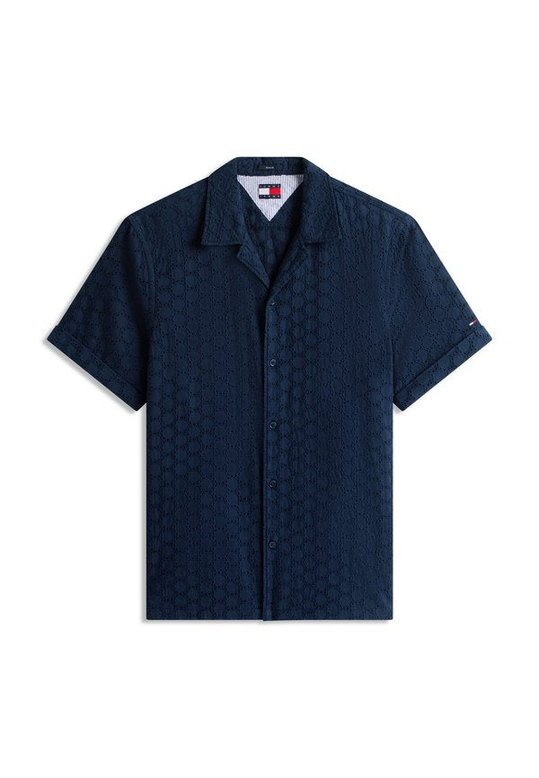Tommy Jeans REGULAR FIT GEOMETRIC EMBROIDERY SHORT SLEEVE SHIRT
