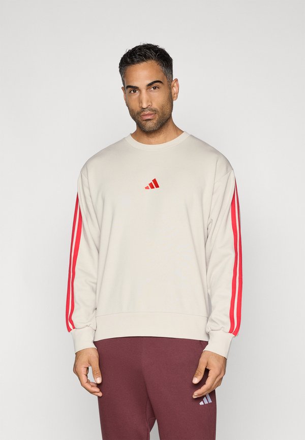 adidas Sportswear ESSENTIALS THREE STRIPES FRENCH TERRY - Sweatshirt - alumina/pure ruby