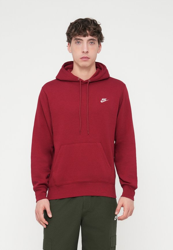 Nike Sportswear CLUB HOODIE - Hoodie - team crimson/white