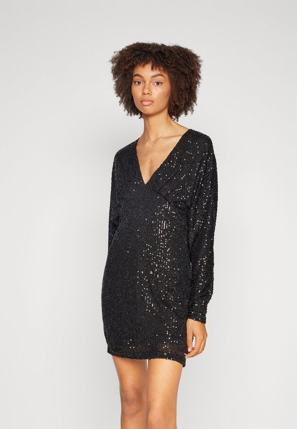 Colourful Rebel BELLE SEQUINS DEEP V-NECK MINI DRESS
