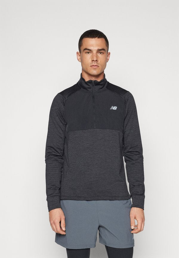 New Balance ATHLETICS GRID 1/2 ZIP - Fleece jumper - black