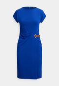 Lauren Ralph Lauren BUCKLE TRIM STRETCH JERSEY DRESS