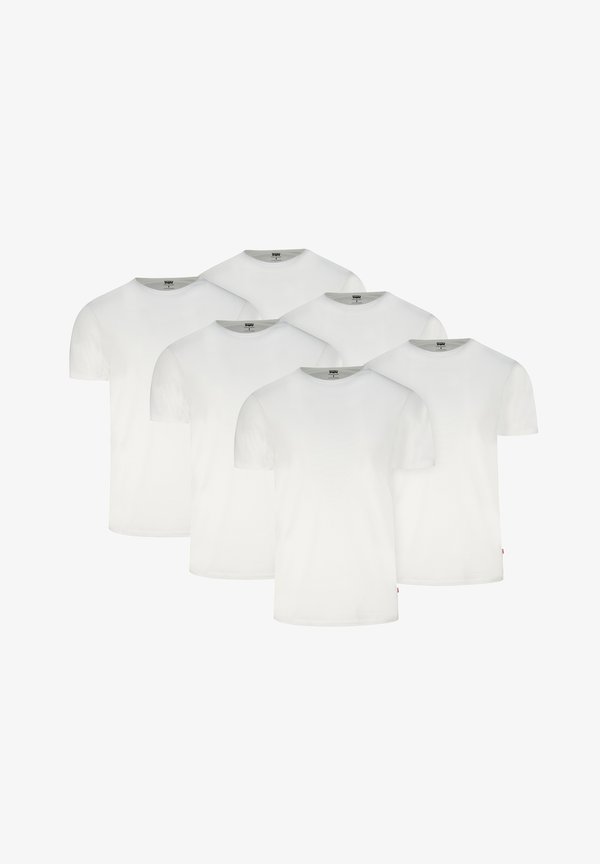 Levi's® LEVI’S HERREN T-SHIRT 6-ER PACK MEN HERREN UNTERHEMD RUND-AUSSCHNITT  - Undershirt - white