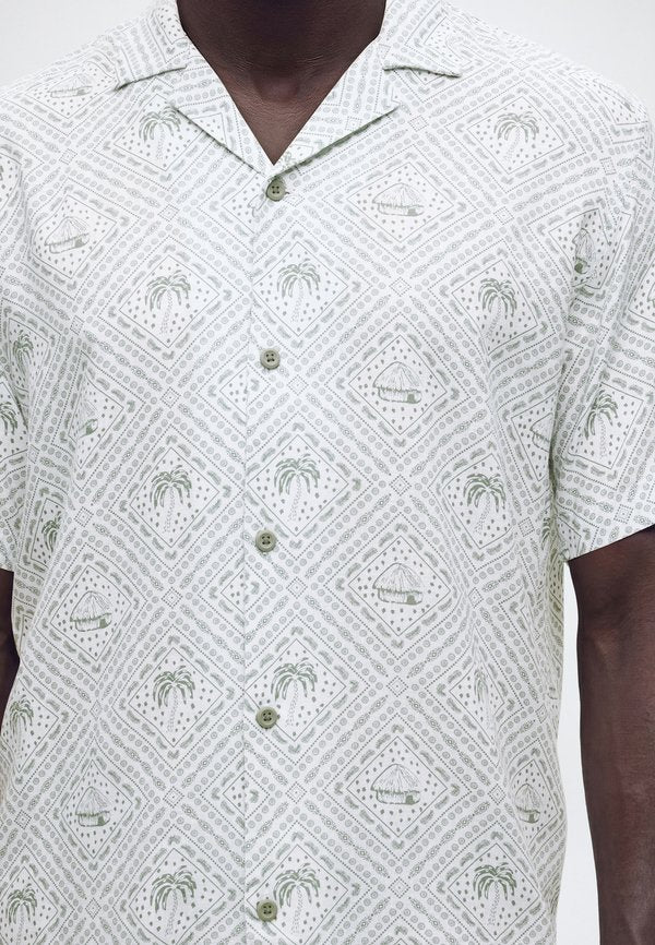 TOM TAILOR DENIM RELAXED PRINTED VISCOSE LINEN SHIRT