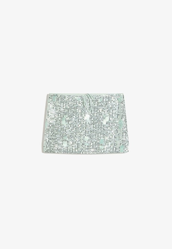 Bershka SKIRT - Mini skirt - green