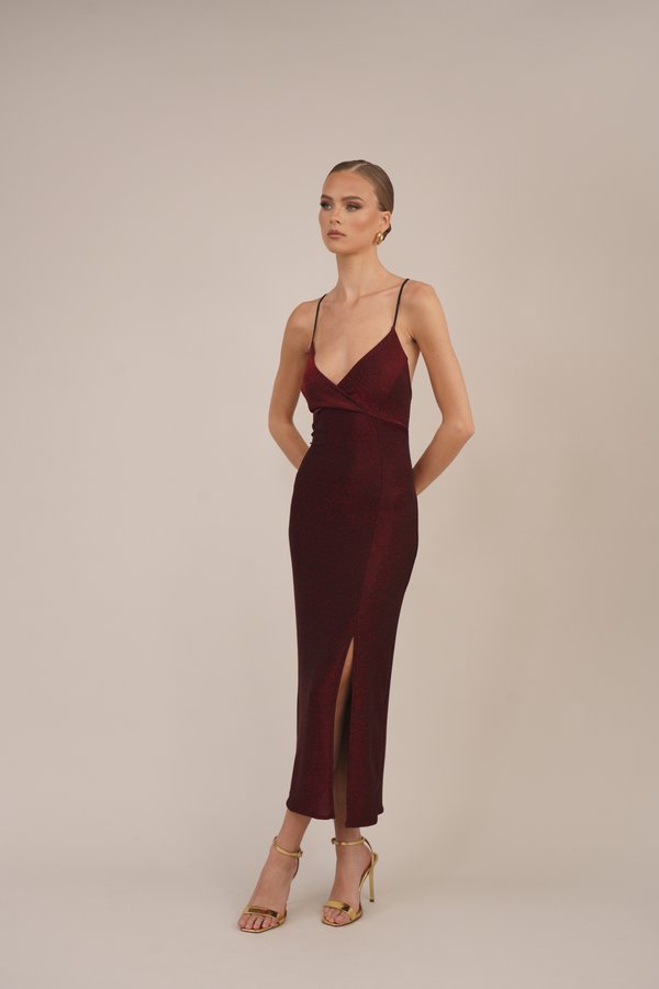 WAL G. EXCLUSIVE NYE GLITTER  ARGENTINE MIDI